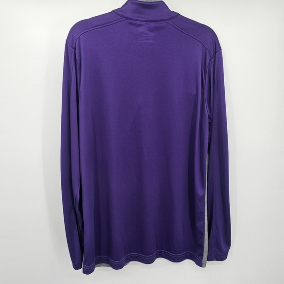 NFL MINNESOTA VIKINGS Gray Purple 1/4 Zip Lightweight Pullover Men's large - Picture 2 of 4